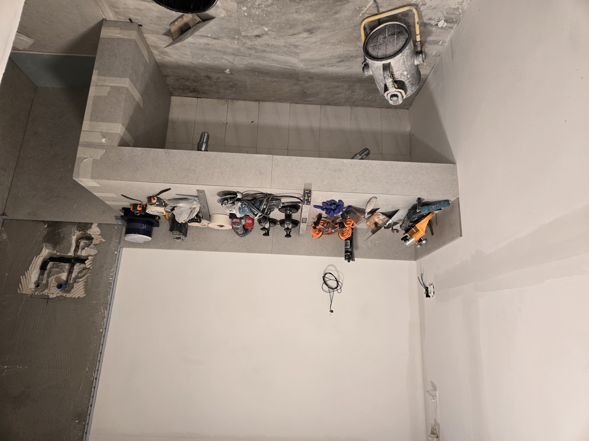 During: vanity being built